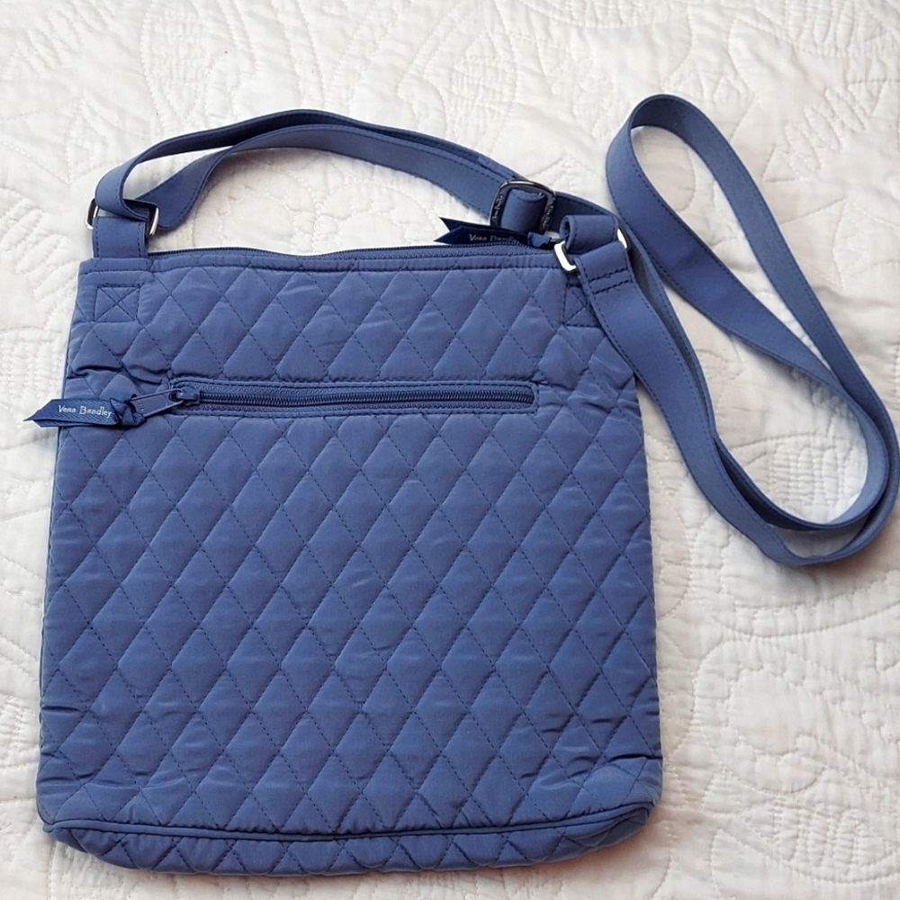 ๐ Vera Bradley Soft Quilted Crossbody Hipster Zip Closure Bag Light Blue, NEW - Picture 6 of 8